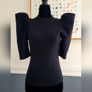 A.L.C. Astor Puff Sleeve Top Black M